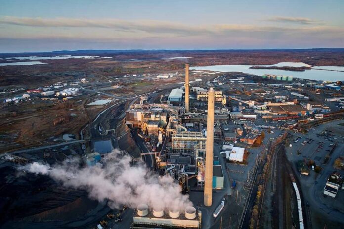 Aerial view of Glencore's Horne Smelter.
