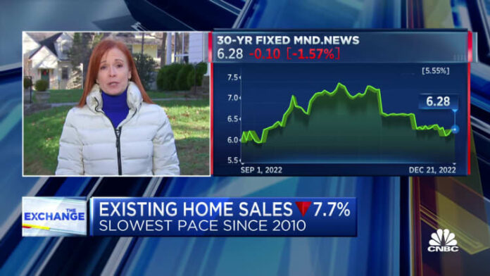 November existing home sales fall for 10th straight monthly decline