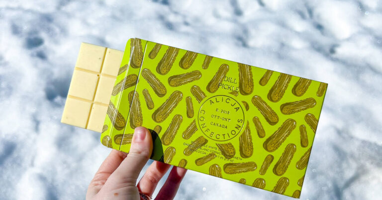 You can now get a dill pickle chocolate bar made in Ontario and people want to try it
