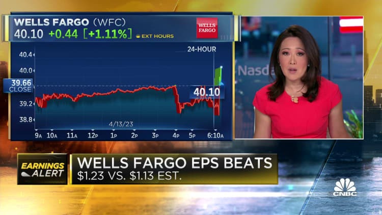 Wells Fargo shares surge after the bank's first-quarter earnings and revenue topped the street