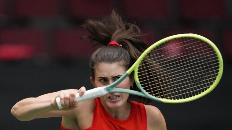 Canada's Rebecca Marino loses to Belgium's Elise Mertens at Madrid Open
