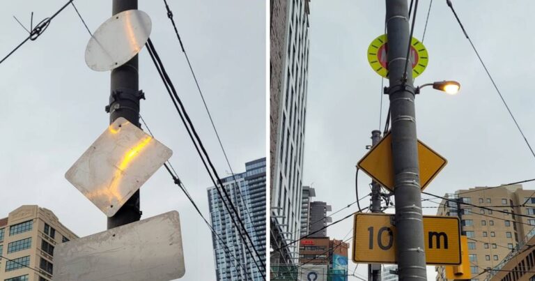Toronto street signs installed backwards have people scratching their heads