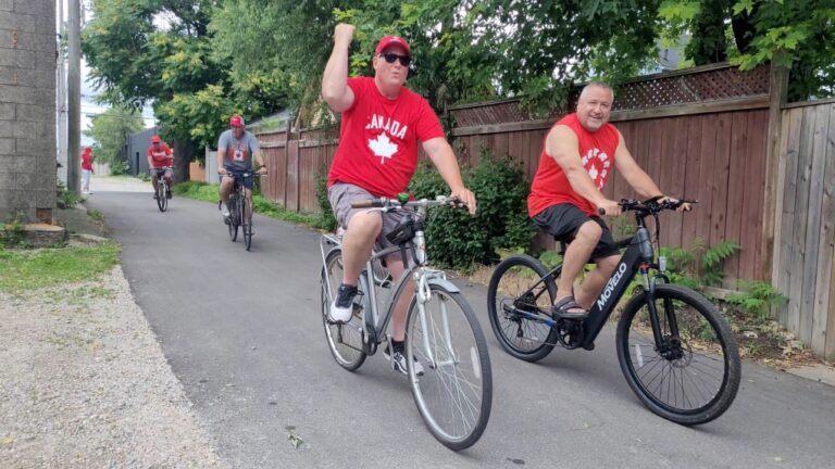 Friends, family, neighbours hop on their bikes for annual Canada Day tradition