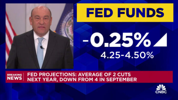 The Federal Reserve cuts interest rates by 25 basis points