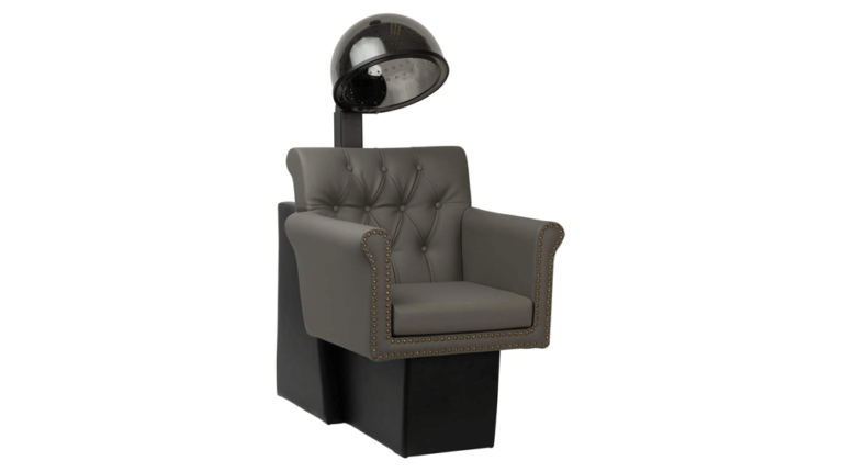 Buy-Rite Chelsea Haartrockner-Stuhl mit Trockner-Kombination aus grauem Vinyl für Friseursalons