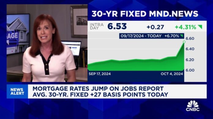 Mortgage rates rise after stronger-than-expected jobs report