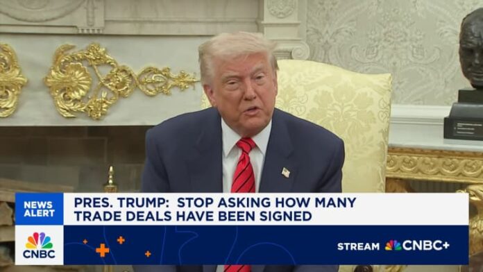 President Trump: Stop asking how many trade transactions were signed