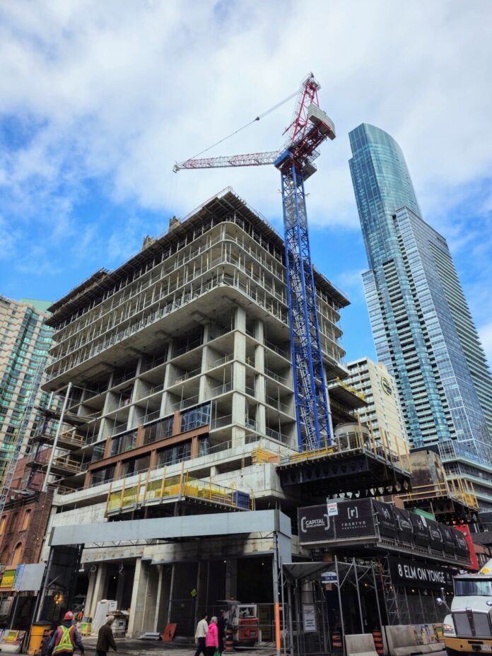 Lower Levels Widen at 8 Elm as Bronze Toned Cladding Arrives