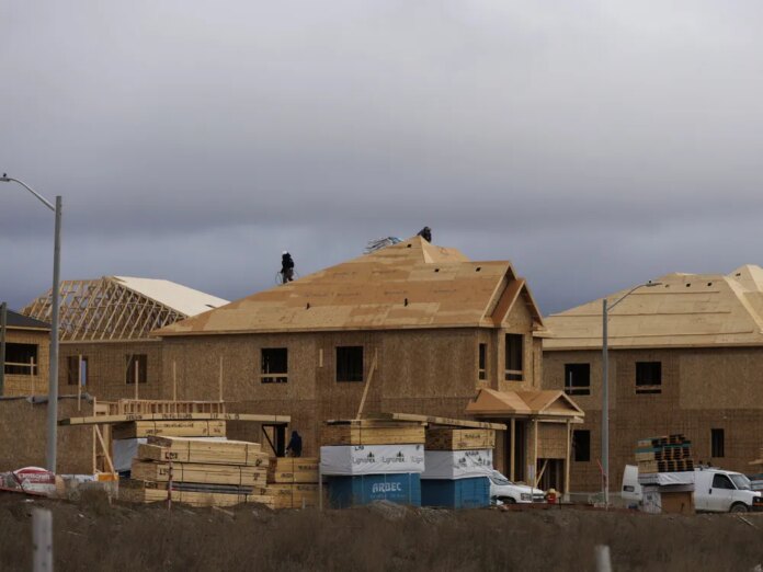 Homes under construction in Richmond Hill, Ontario.