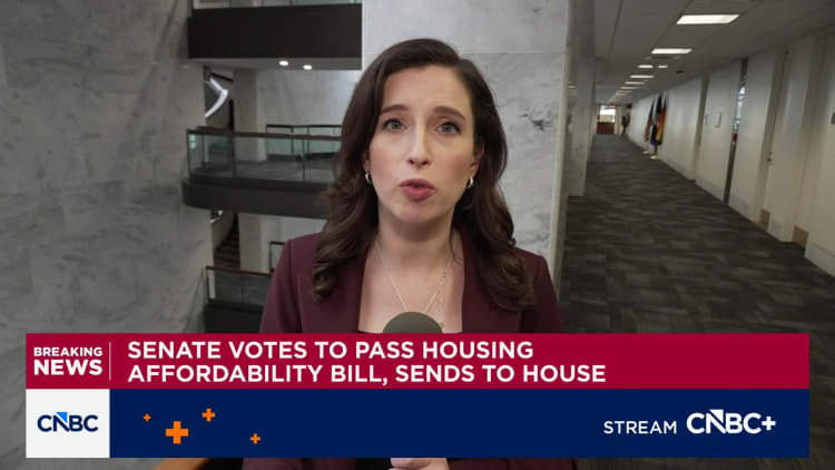 The Senate votes to pass a housing affordability bill and send it to the House of Representatives
