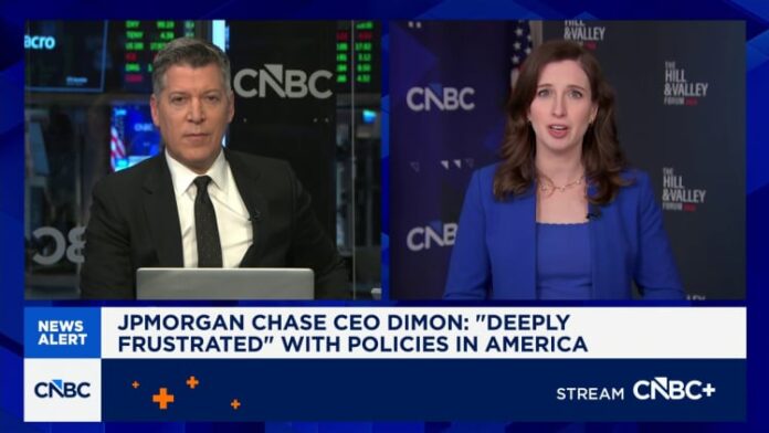 Dimon, CEO of JPMorgan Chase: “Deeply frustrated” with politics in America