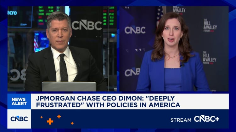 Dimon, CEO of JPMorgan Chase: “Deeply frustrated” with politics in America