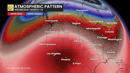 Atmospheric pattern on Thursday