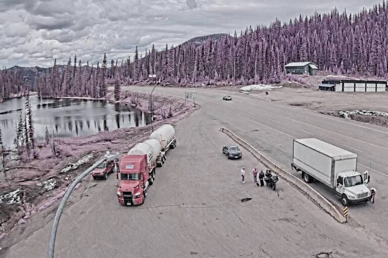 The Kootenay Pass summit camera is delayed today, June 9. Here&rsquo;s an image of the Highway 3 cam at the Salmo Creston highway summit, looking east, at 1 p.m. on Monday, June 8. (DriveBC.ca)